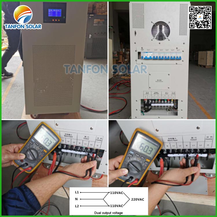 How to connect Dual output solar inverter