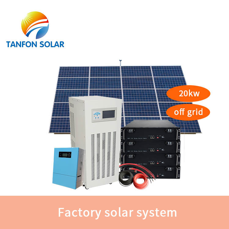 Factory use 20kw solar power system with lithium battery 