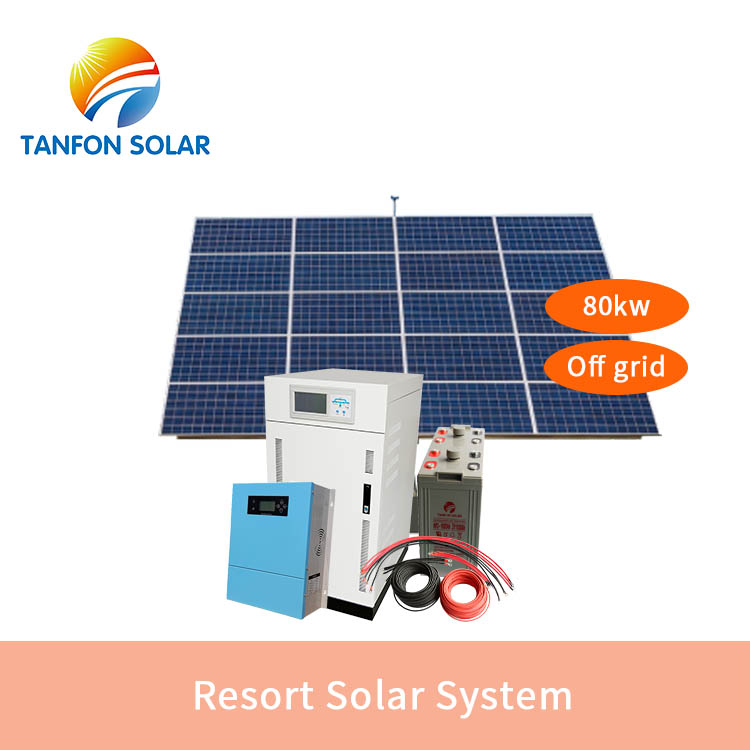 Resort Solar Power System 80kw for normal and heavy load