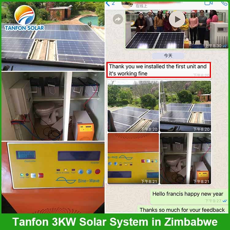 Zimbabwe 3kva solar system for home use