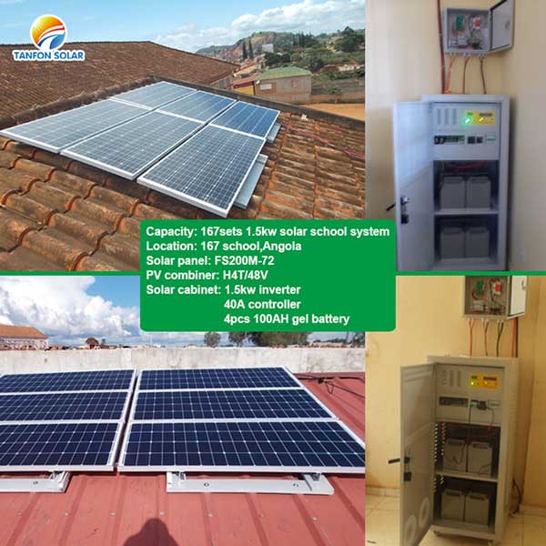 Angola 167 sets 1500W solar solutions system for school