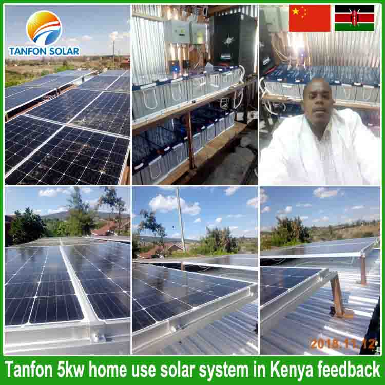 Kenya 5000 watt solar panel system in Farm