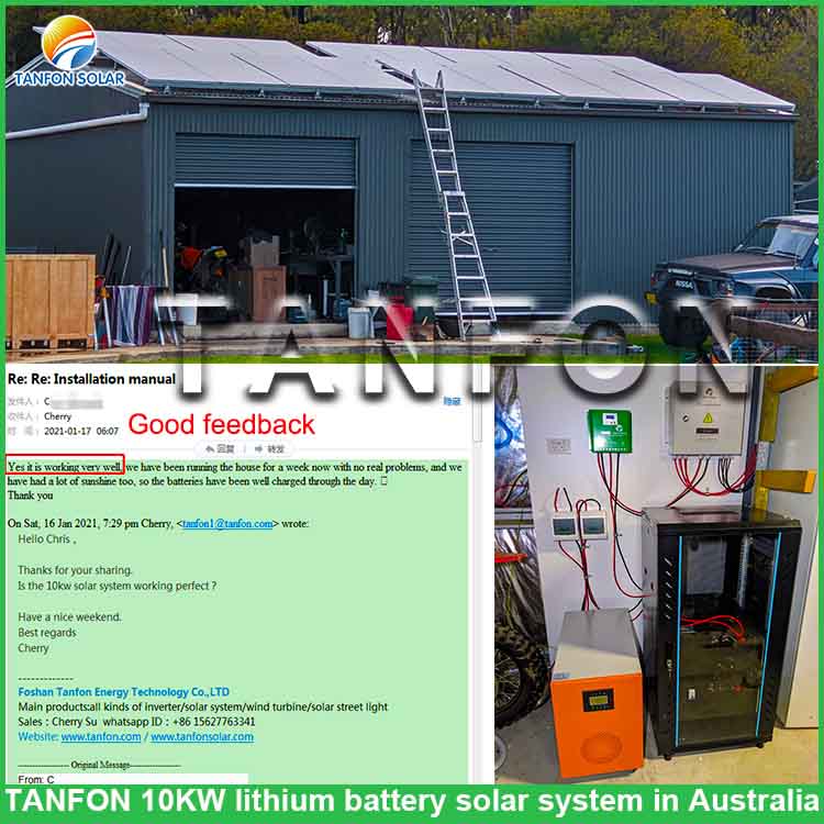 10kw Lithium Battery Solar Power System Feedback From Australia